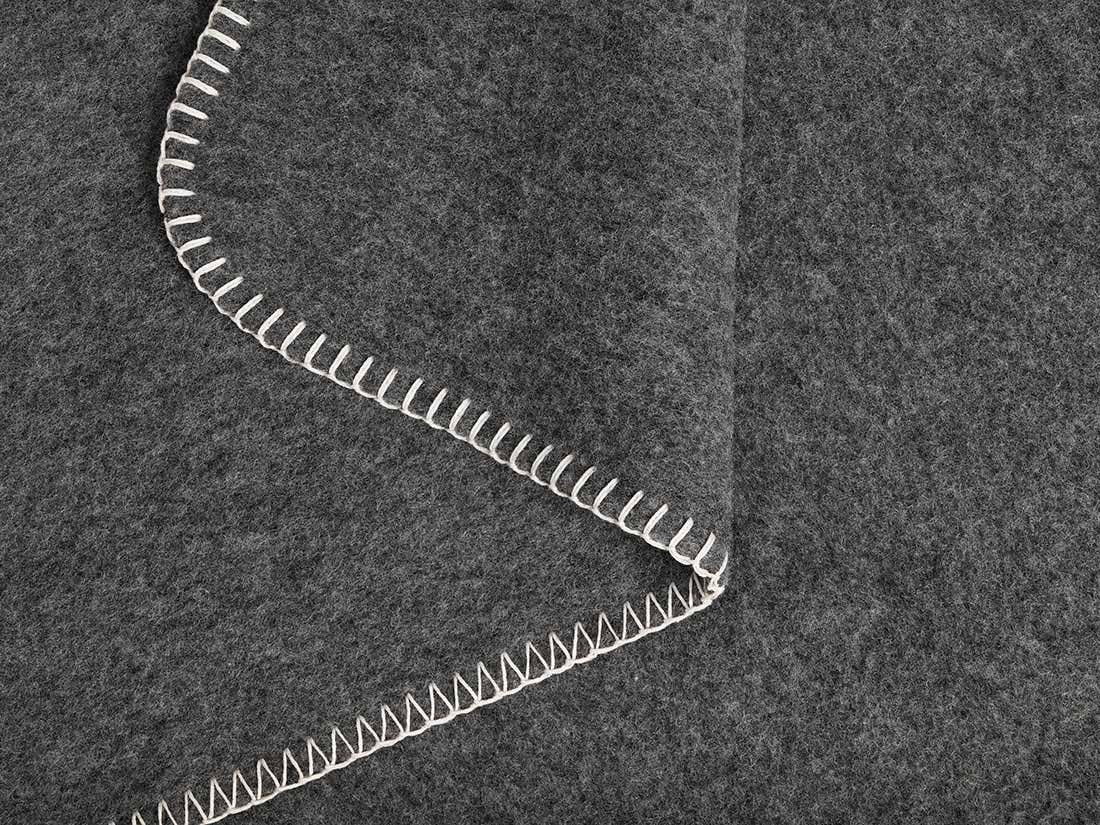 Babydecke Merinowolle Charcoal 75x100