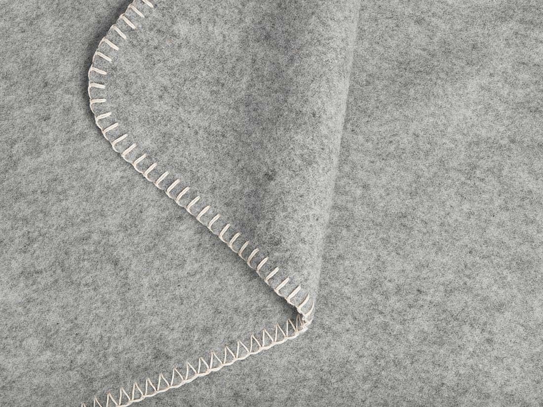 Babydecke Merinowolle Grey Melange 75x100