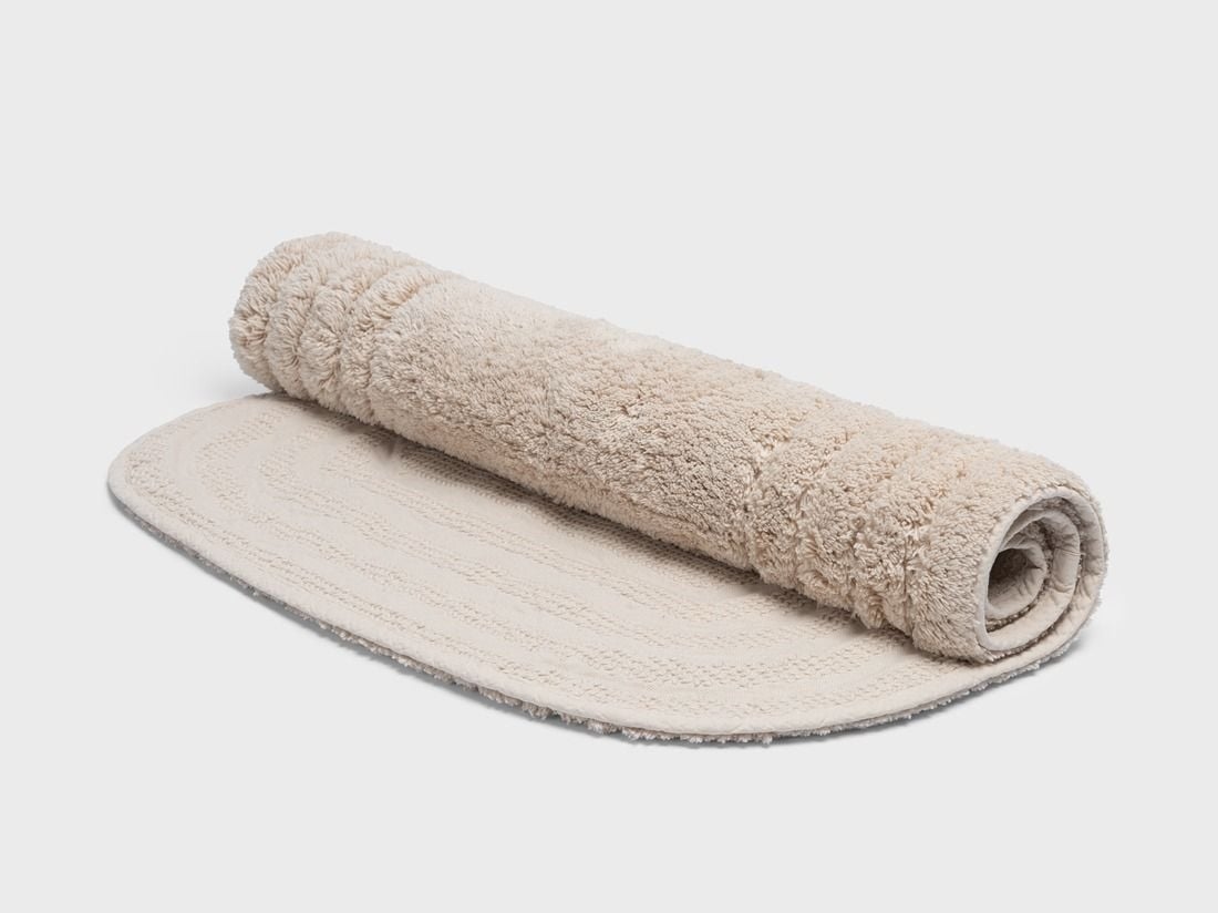 Ovale Badematte White Sand 60x90