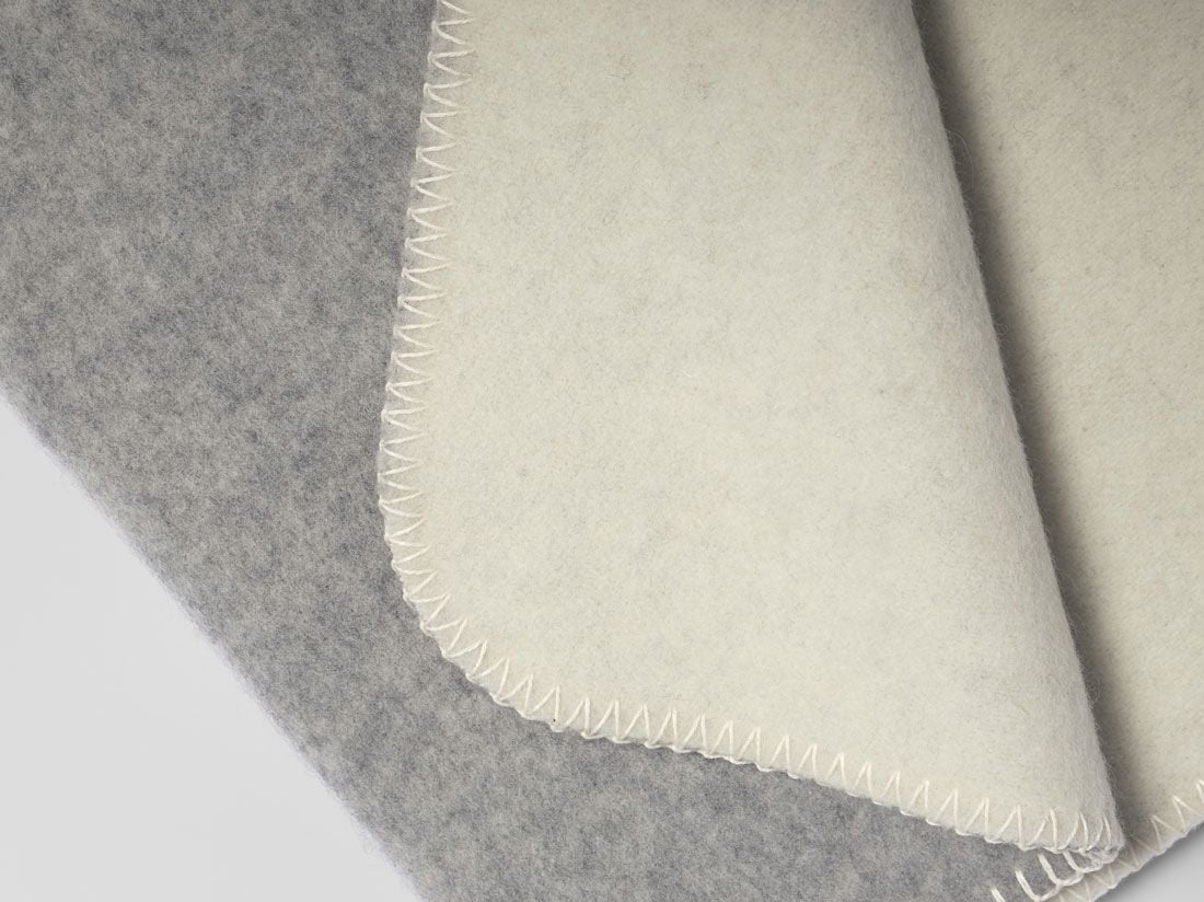 Decke Merinowolle Grey Melange 150x220