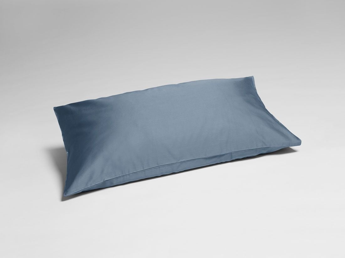 Kissenbezug Baumwollsatin Faded Blue