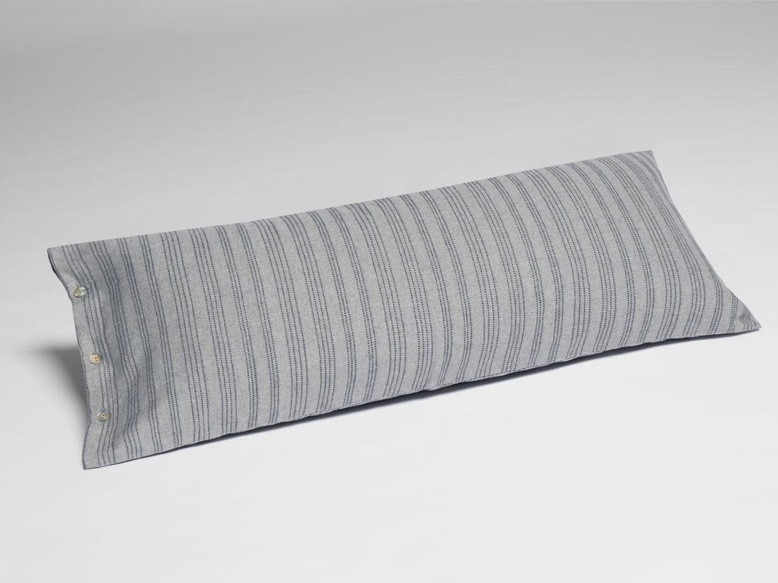 Kissenbezug Flanell Grey/Blue Stripe 40x80