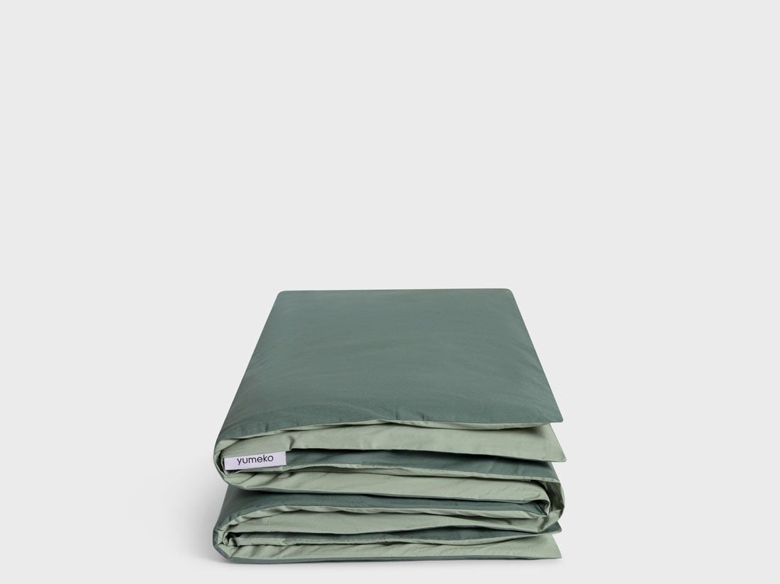 Kinderbettwäsche Perkal-Baumwolle Double Face Jade/Forest Green 120x150