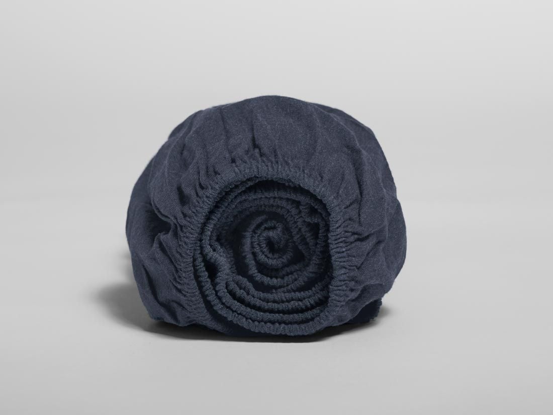 Kinderspannleintücher Baumwolljersey Indigo Blue