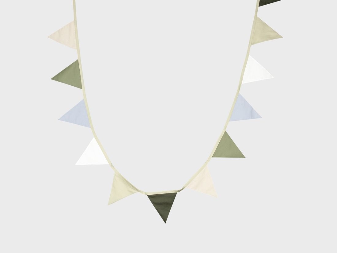 Wimpelkette Baumwolle Grün 3.6m