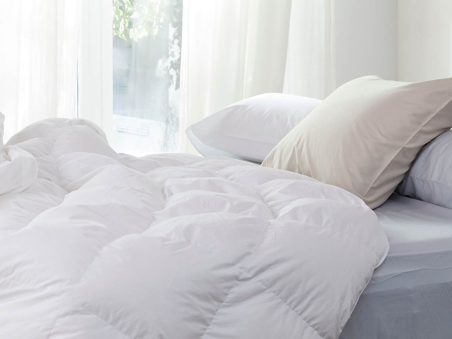 Gänsedaunendecke Übergang