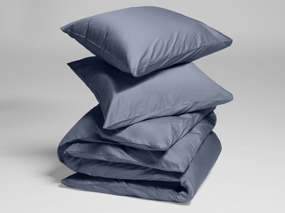 Satin-Bettwäsche Misty Blue
