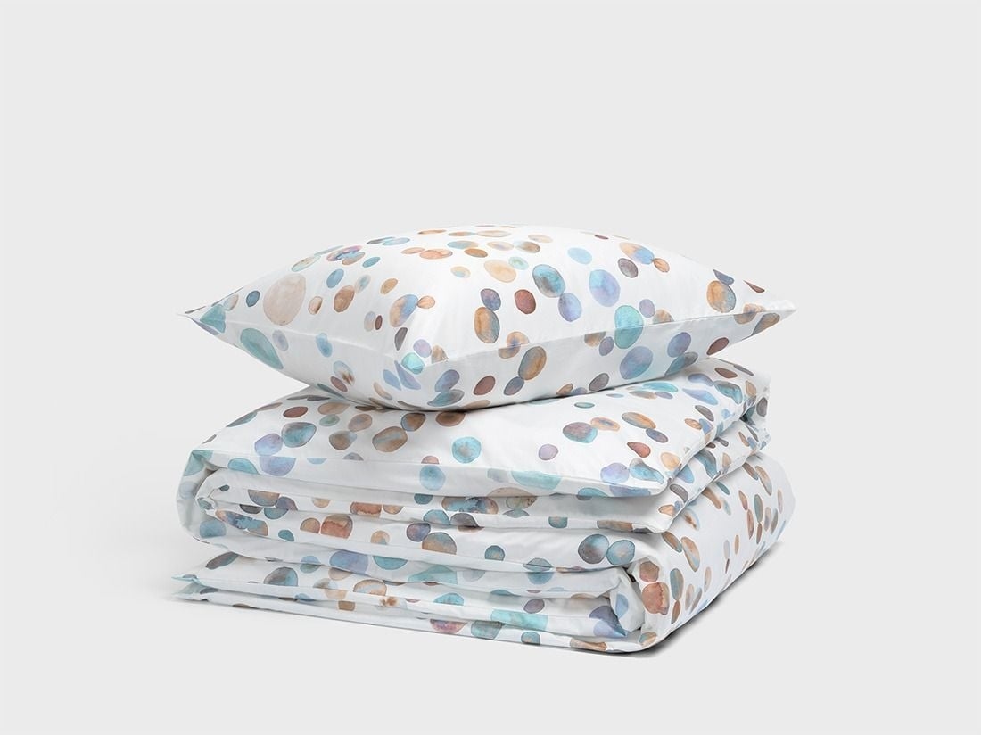 Satin-Bettwäsche Watercolor Dots Multicolor