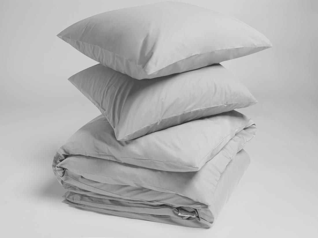 Bettwäscheset Perkal-Baumwolle Misty Grey 200x200 + 2/70x90