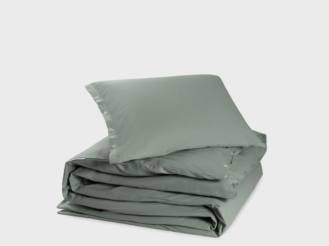 Bettwäscheset Flanell Pale Green 140x200 + 1/70x90