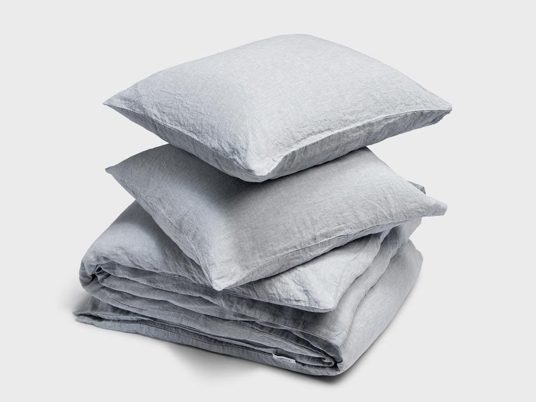 Bettwäscheset Gewaschenes Leinen Blue Chambray 200x200 + 2/70x90
