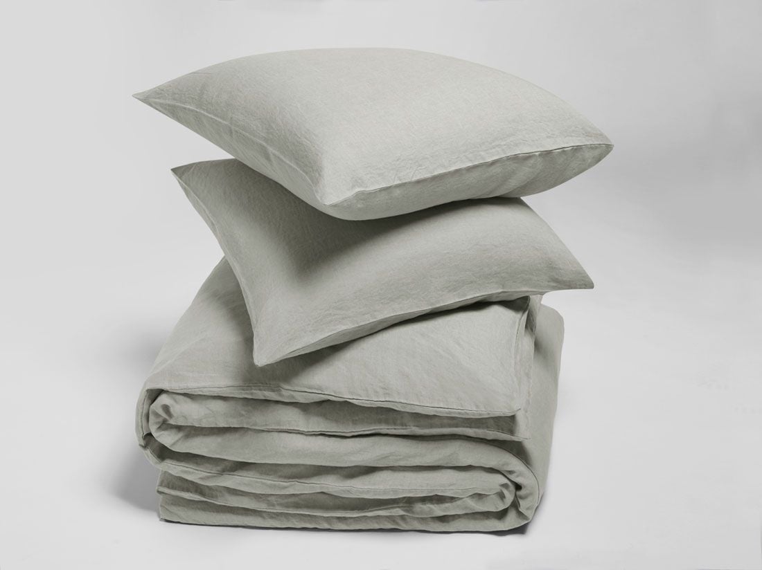 Bettwäscheset Gewaschenes Leinen Misty Green