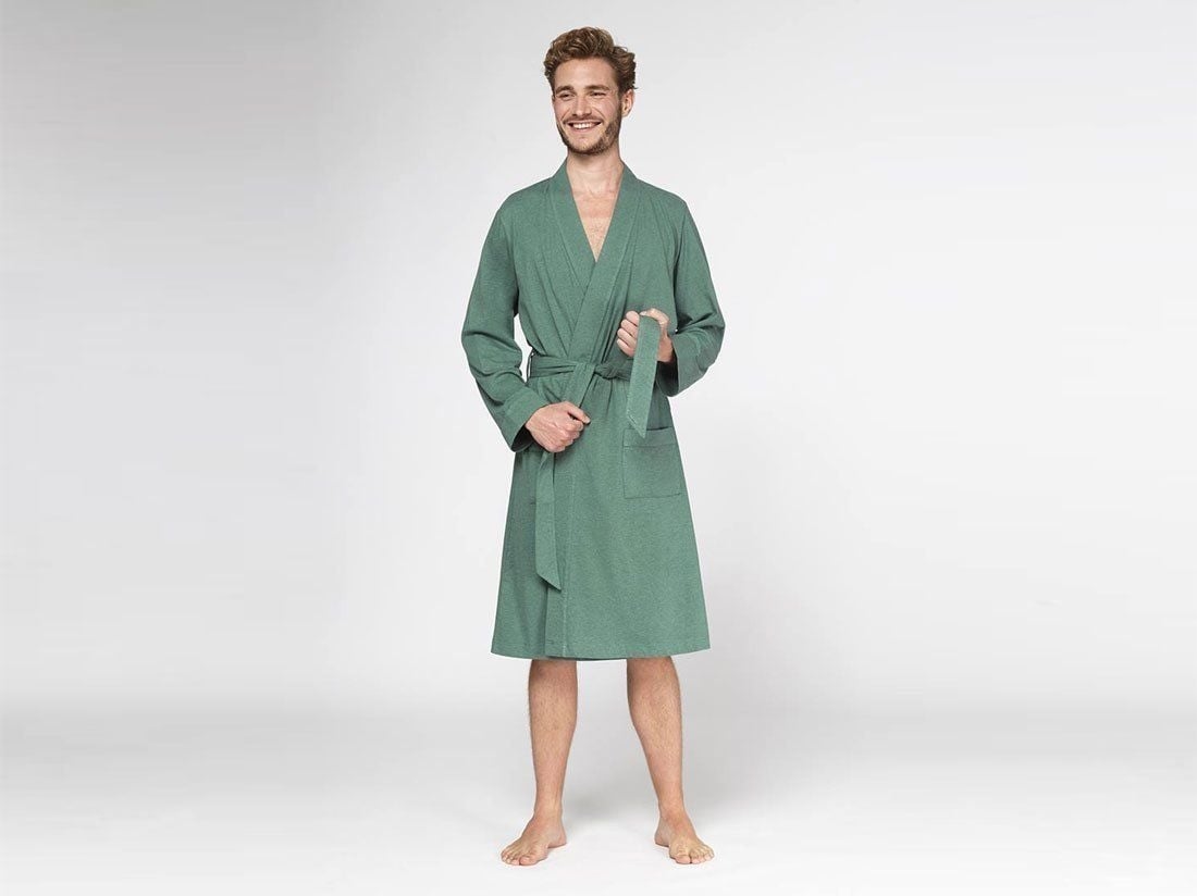 Bademantel Baumwolljersey Pine Green