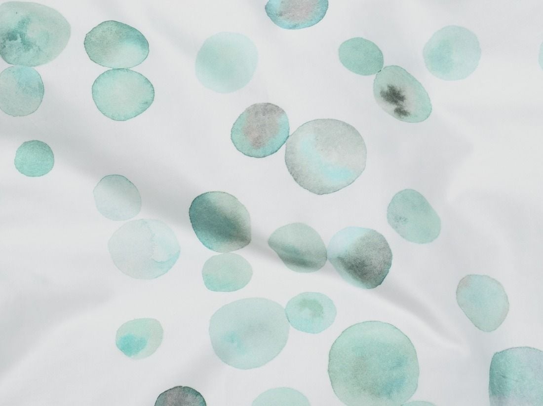 Kinderbettwäsche Baumwollsatin Watercolor Dots Sea Green