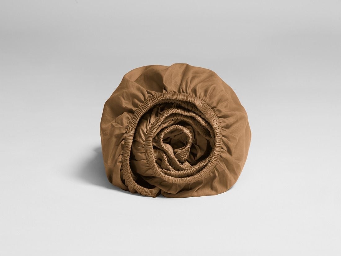 Spannleintücher Baumwollsatin Caramel 180x210x30