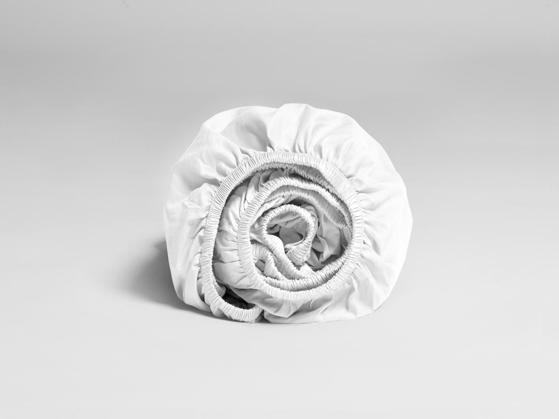 Spannleintücher für Topper Baumwollsatin Pure White