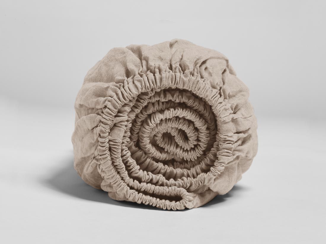 Spannleintücher Gewaschenes Leinen Dusty Rose 90x200x30