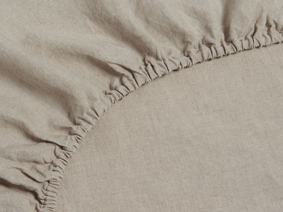 Kinderspannleintücher Gewaschenes Leinen Natural