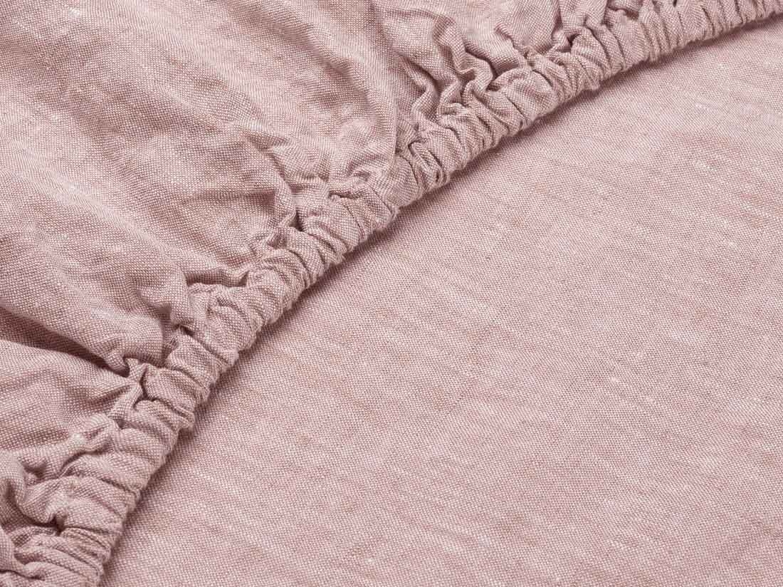 Spannleintücher Gewaschenes Leinen Rose Chambray