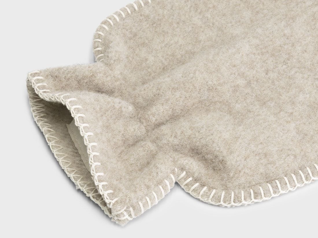 Wärmflaschenbezug Merinowolle Camel Melange 36x20