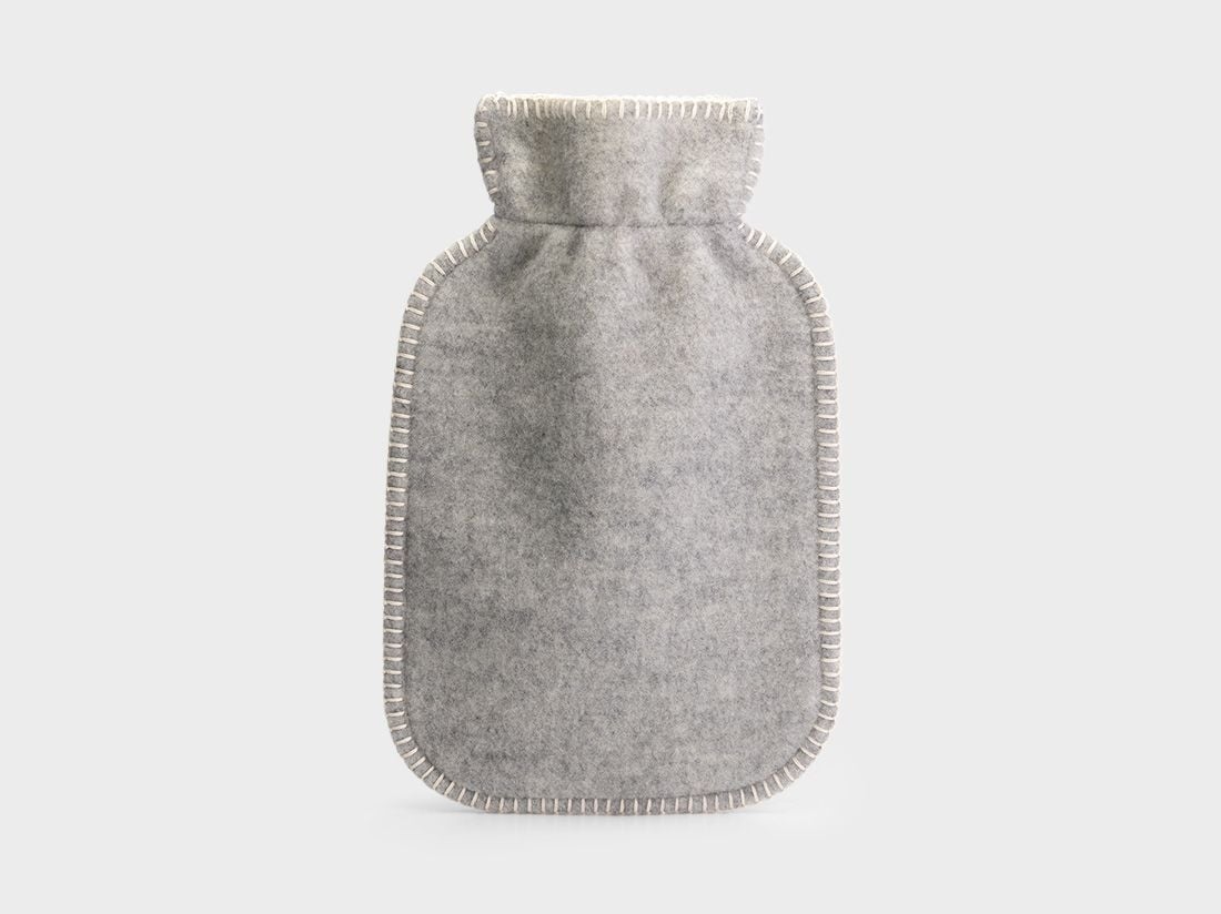 Wärmflaschenbezug Merinowolle Grey Melange 36x20