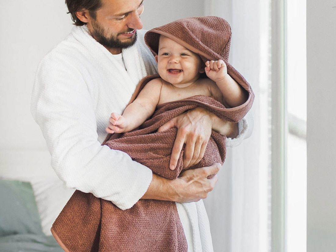 Baby Badetuch Mini Dots Blush Rose