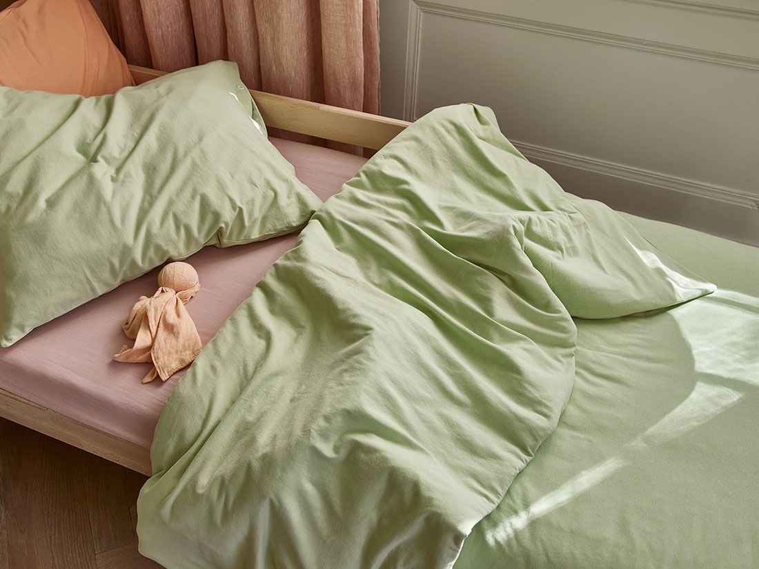 Kinderbettwäsche Baumwolljersey Pistachio Green 120x150