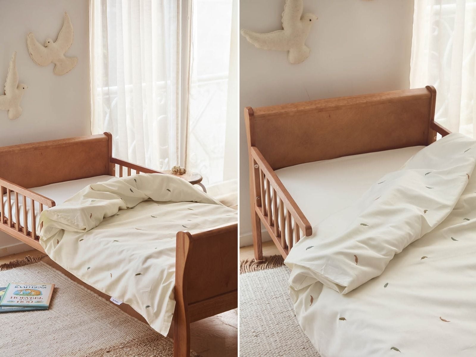 Kinderbettwäsche Baumwollsatin Multicolour Feather