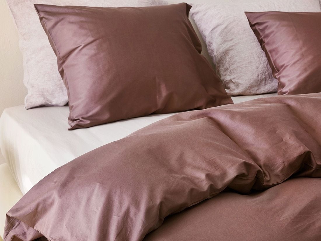 Kissenbezug Baumwollsatin Rose Brown