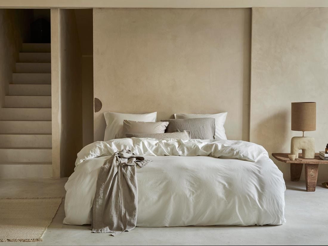 Bettwäscheset Baumwollsatin Warm White