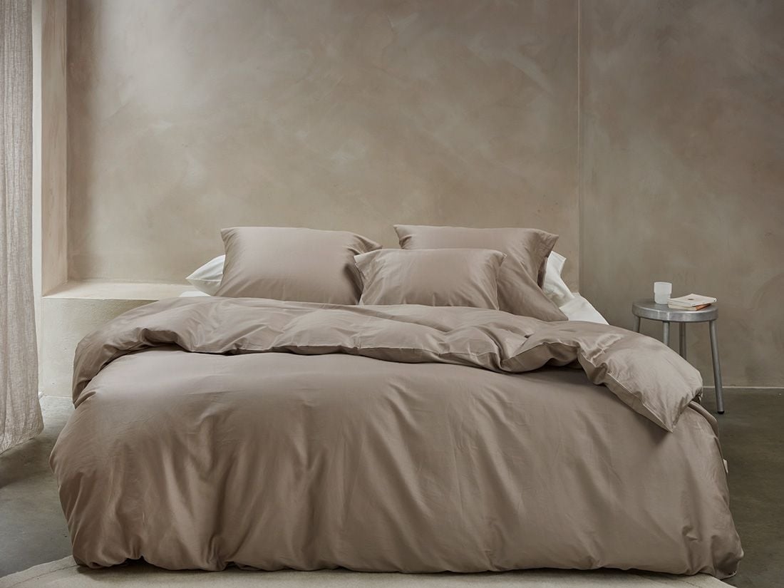 Bettwäscheset Baumwollsatin Warm Taupe