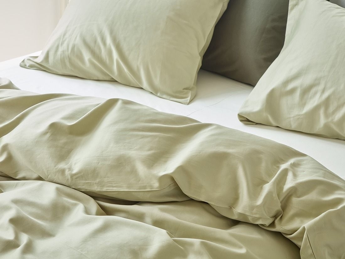 Satin-Bettwäsche Light Olive