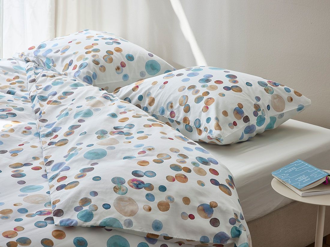 Satin-Bettwäsche Watercolor Dots Multicolor