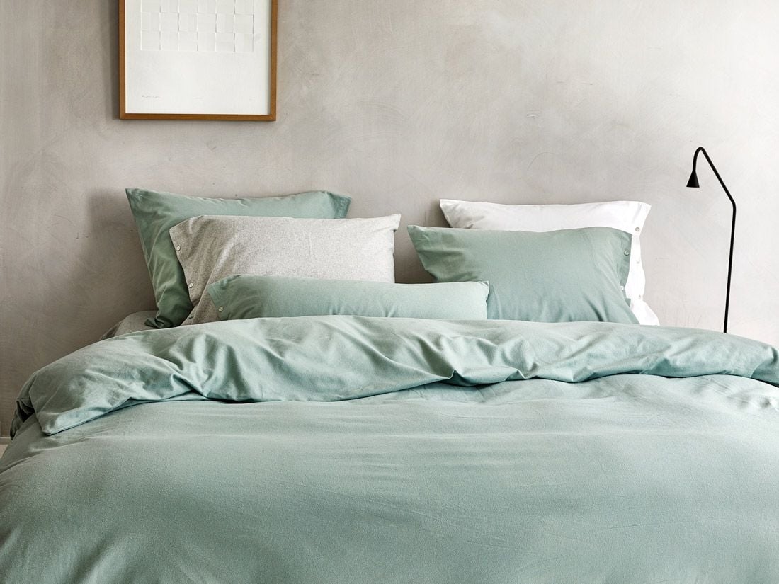 Bettwäscheset Flanell Pale Green 200x200 + 2/70x90