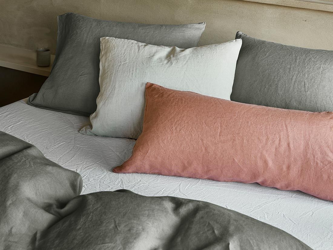 Kissenbezug Gewaschenes Leinen Stone Green