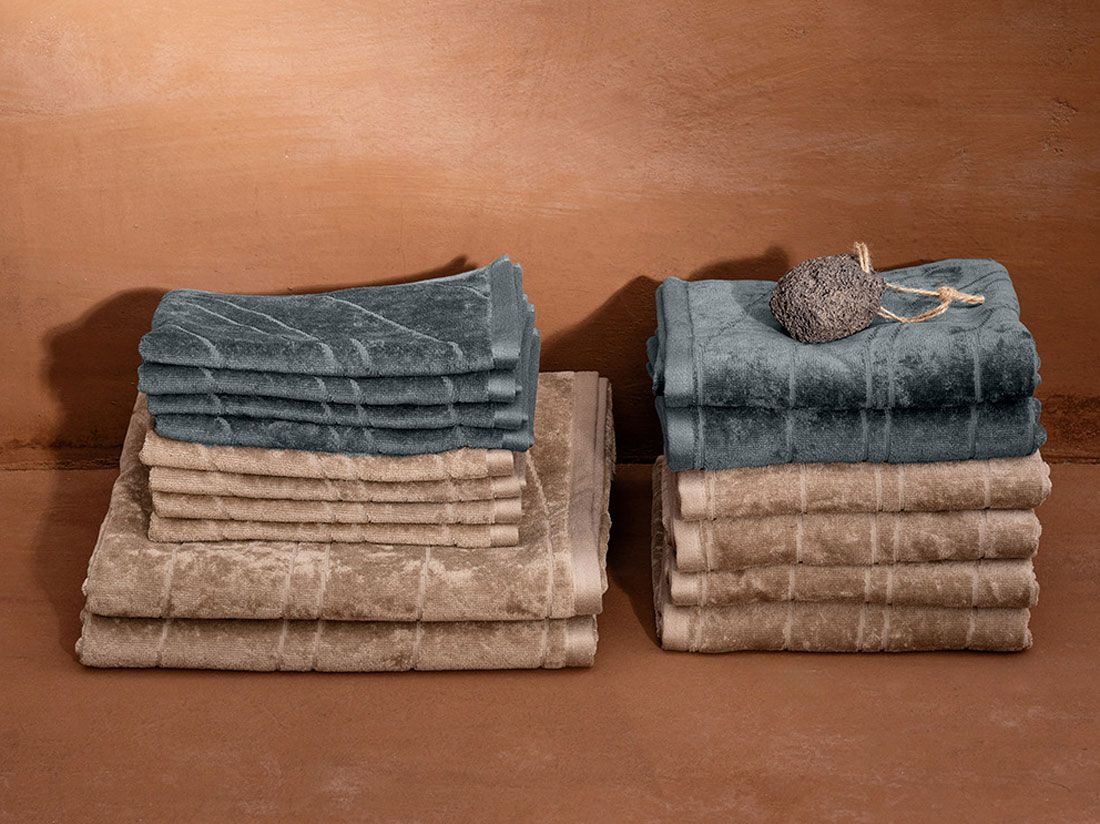 Gästehandtücher Velours Pebble Blue 30x50 - 4 st