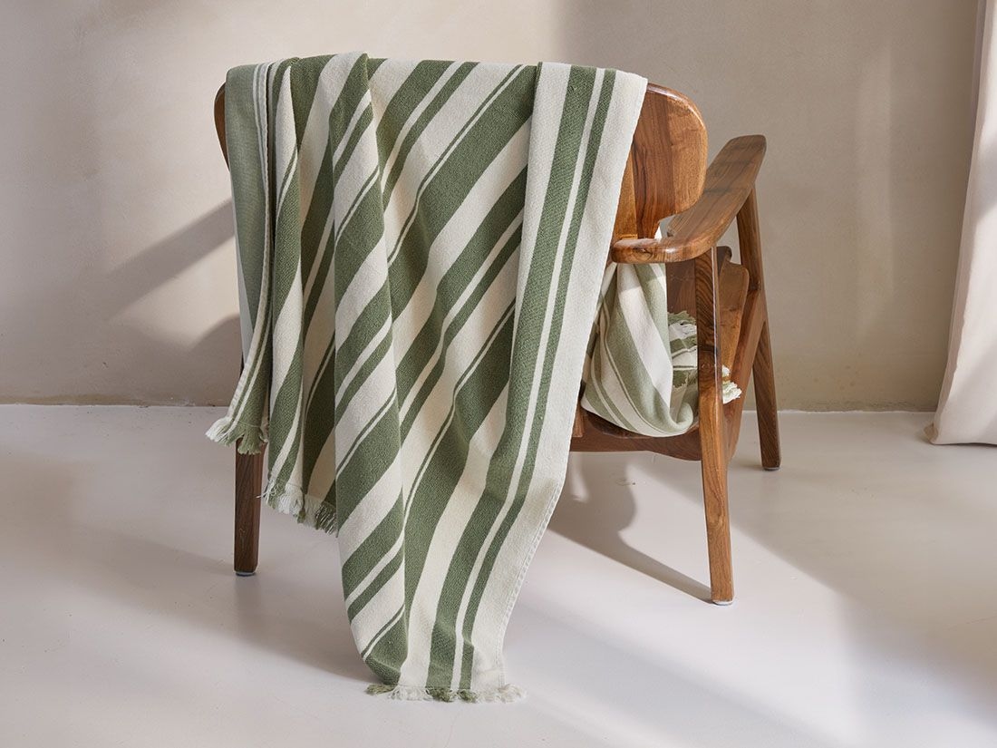 Hamamtuch Sage Green Stripe 100x180 - 1 Stk.
