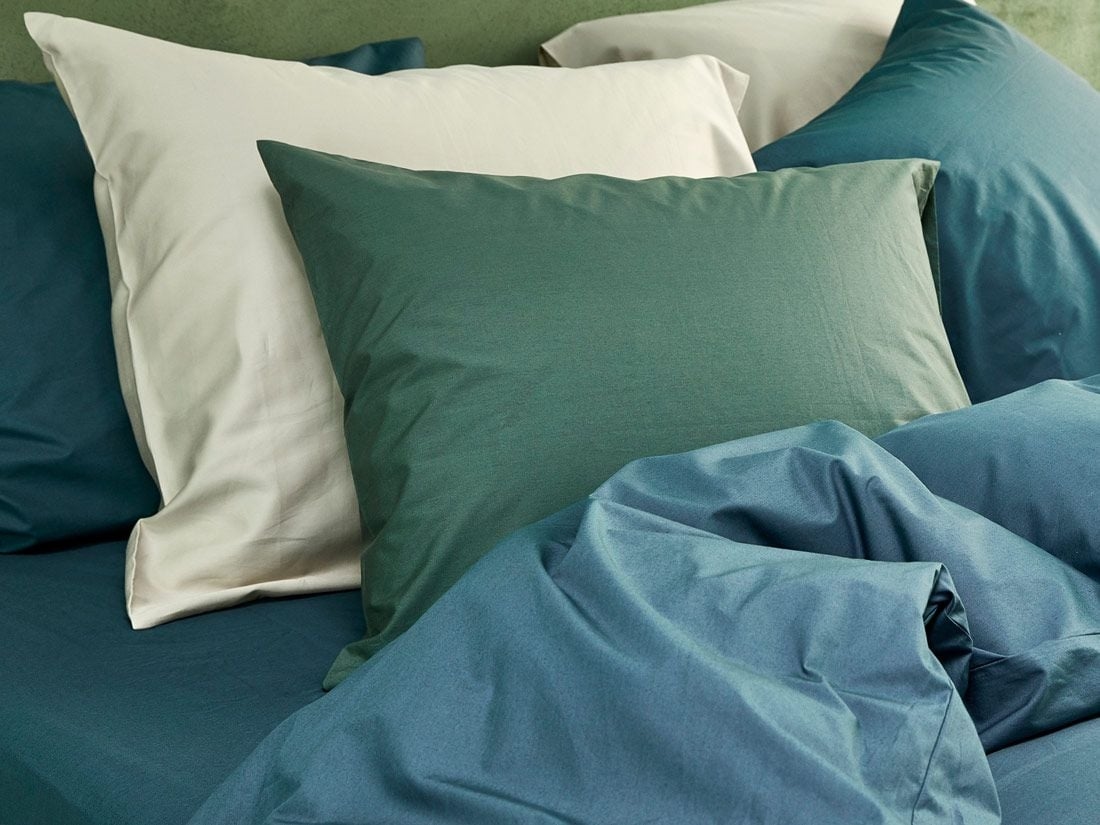 Kissenbezug Perkal-Baumwolle Forest Green