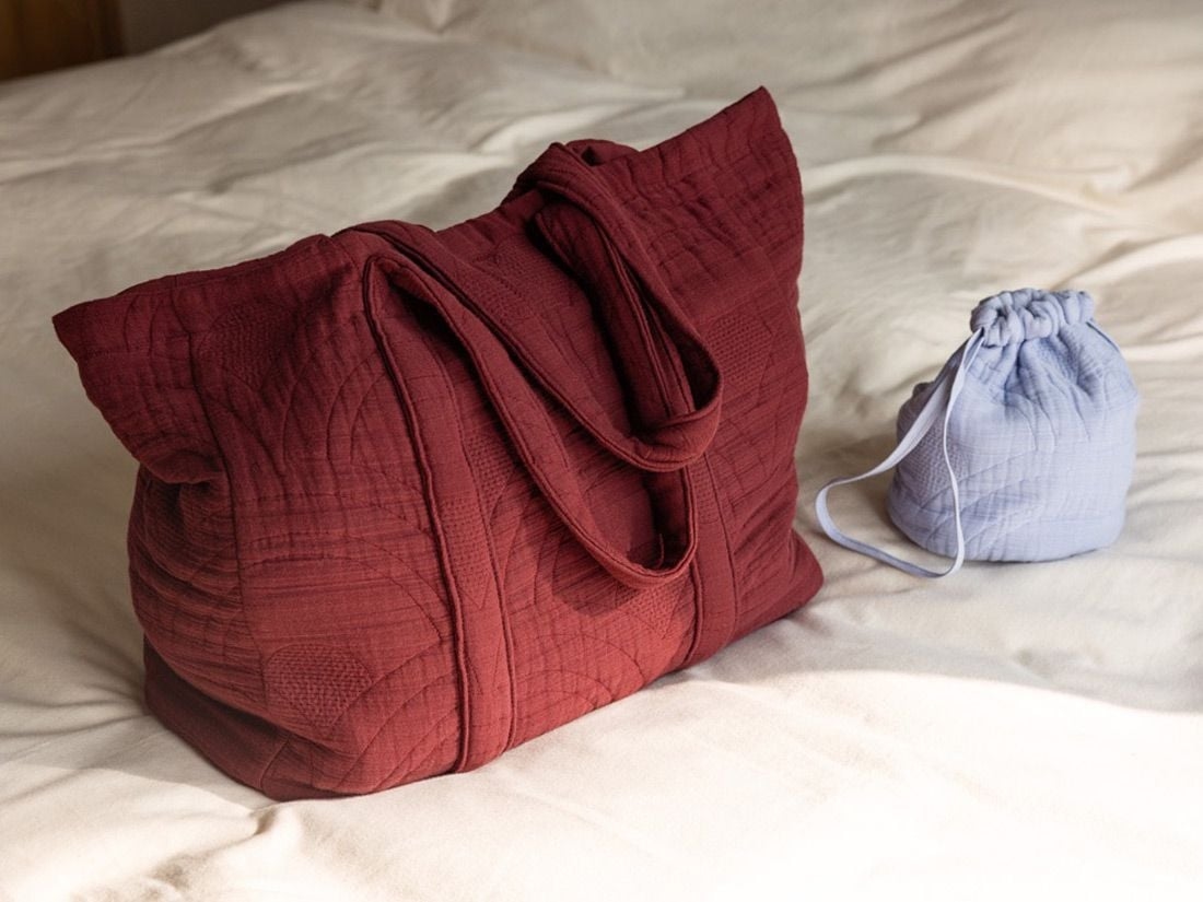 Shopper Musselin-Baumwolle Arch Bordeaux