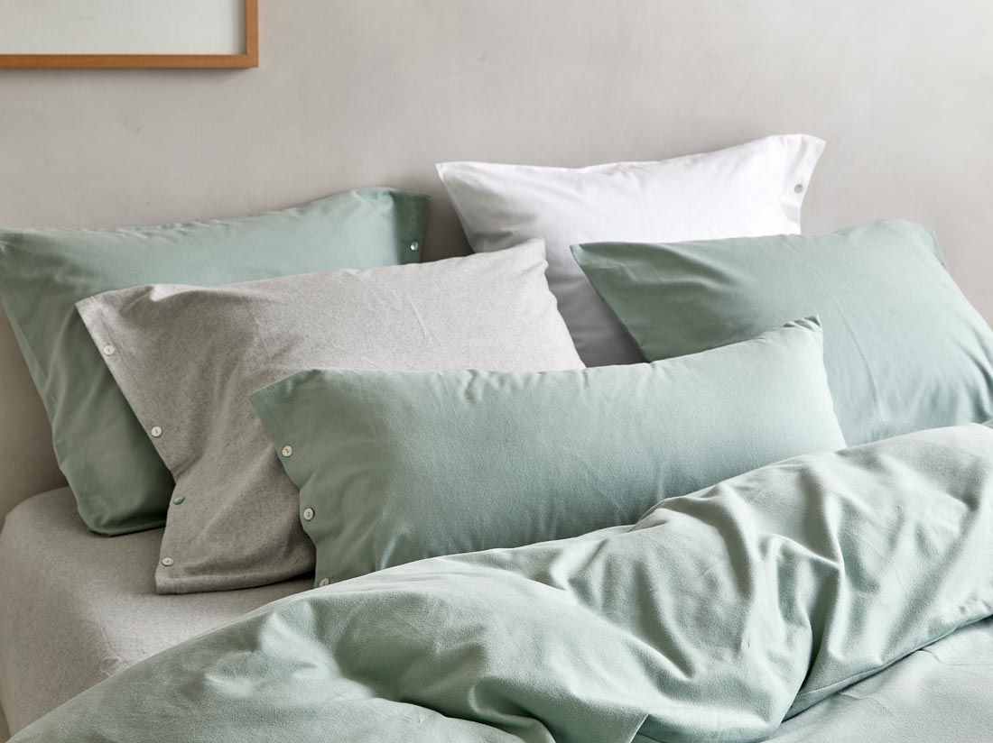 Kissenbezug Flanell pale green 50x60