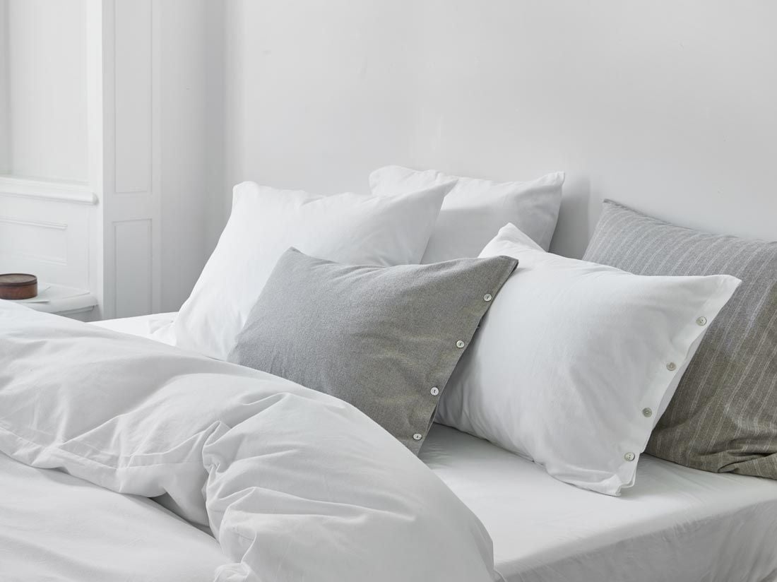 Kissenbezug Flanell Pure White