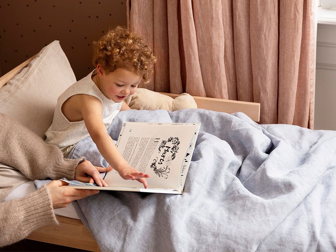 Kinderbettwäsche Gewaschenes Leinen Blue Chambray