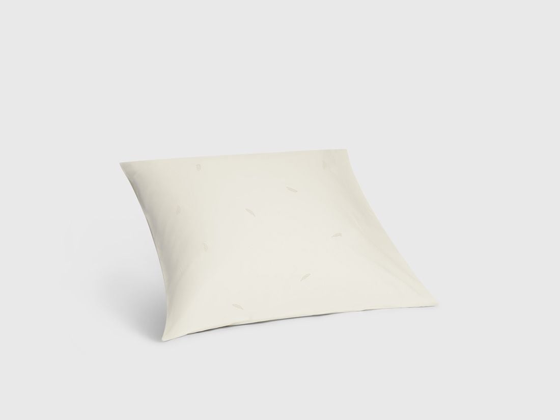 Kissenbezug Baumwollsatin Warm White Feather