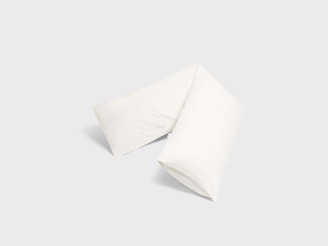 Seitenschläferkissenbezug Perkal-Baumwolle Blissful White 37x160