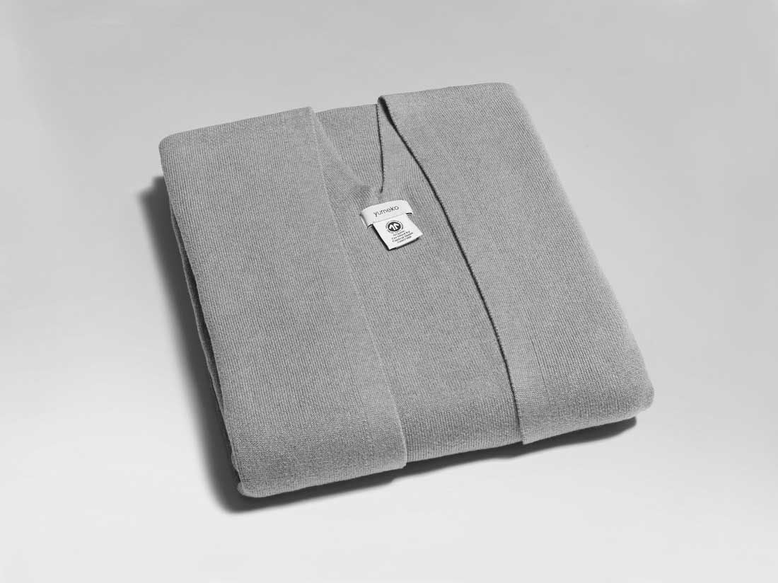 Poncho Baumwolle Gestrickt Grey Melange