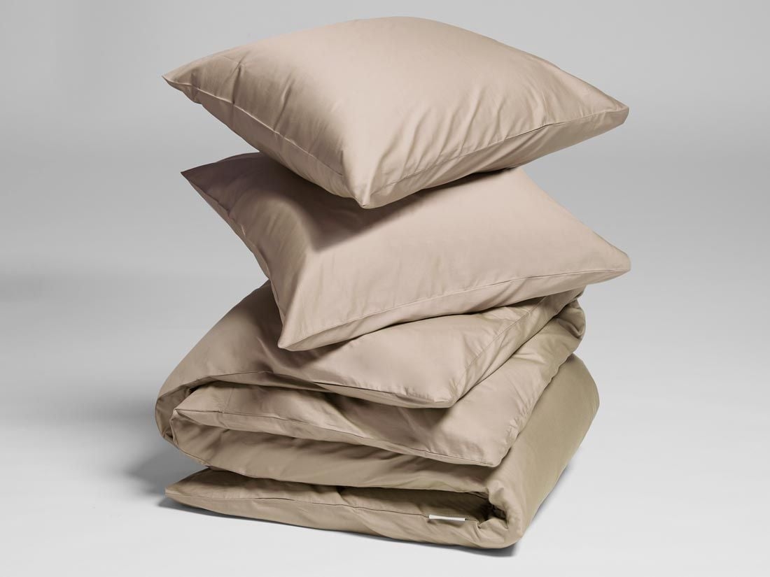 Bettwäscheset Baumwollsatin Warm Taupe