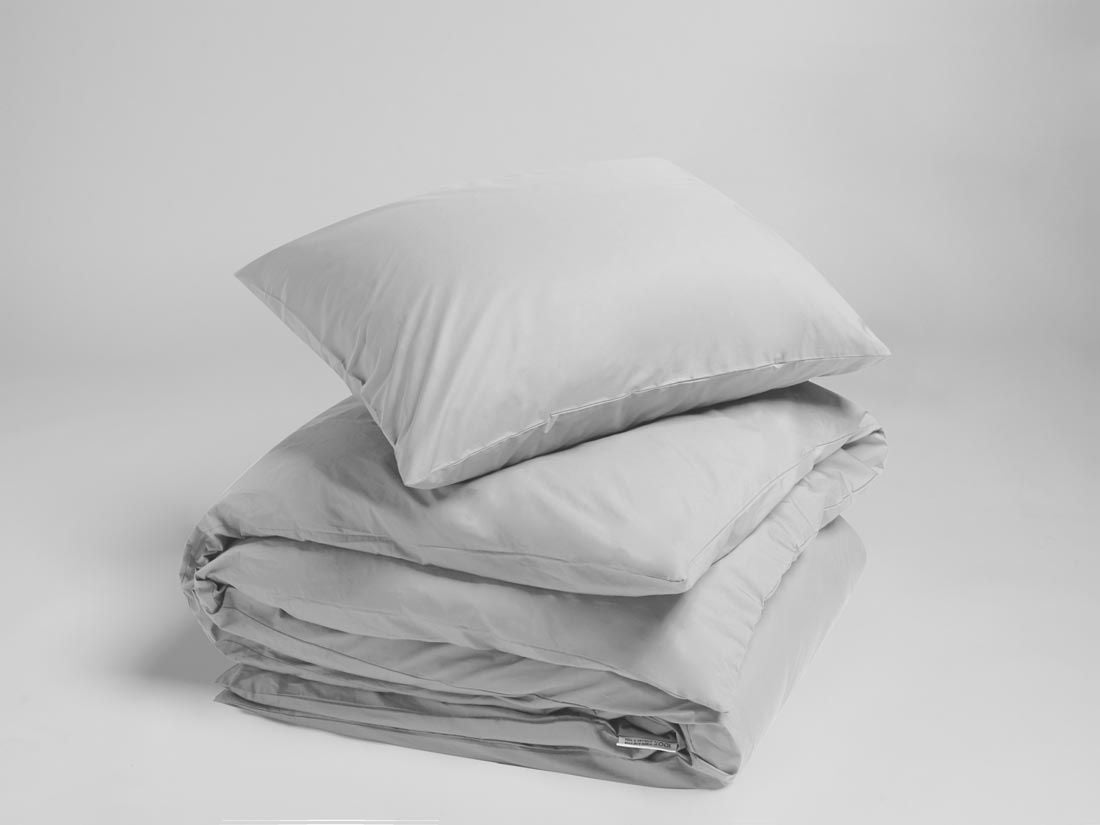 Bettwäscheset Perkal-Baumwolle Misty Grey 140x200 + 1/70x90