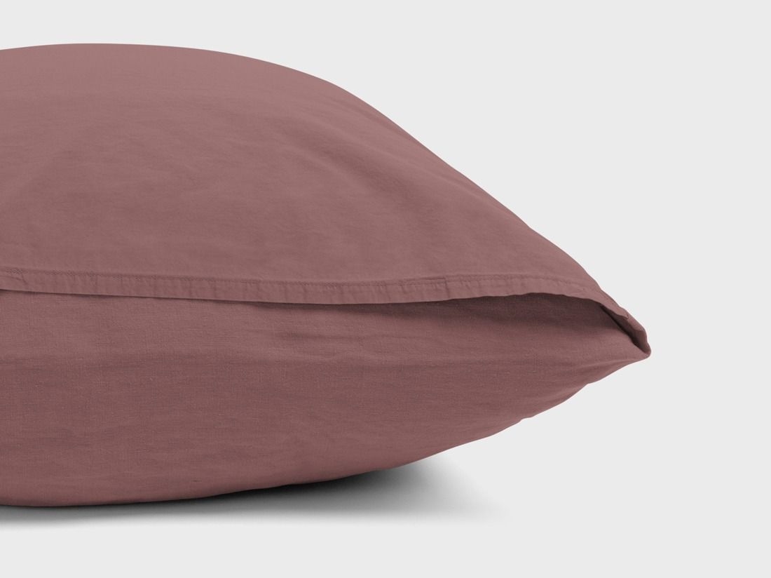 Hanf-Baumwoll-Kissenbezug Deep Raspberry