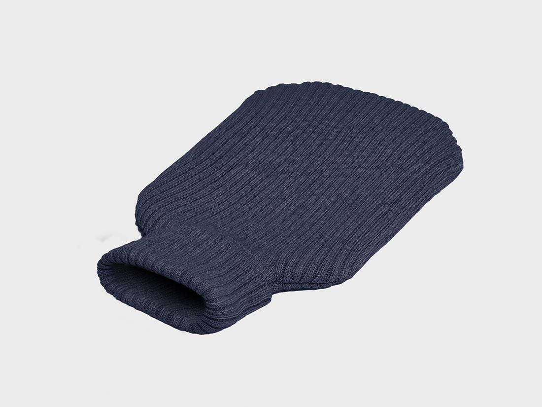 Wärmflaschenbezug Baumwolle Navy Melange 36x20