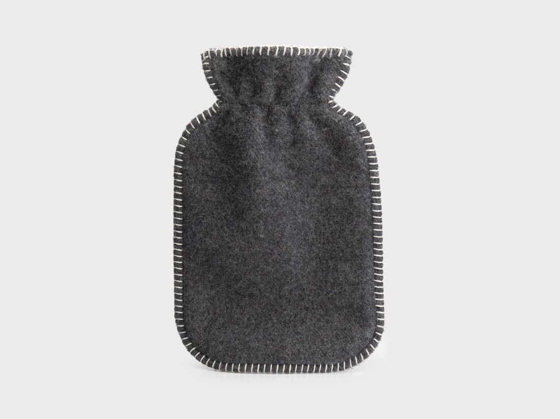 Wärmflaschenbezug Merinowolle Charcoal 36x20